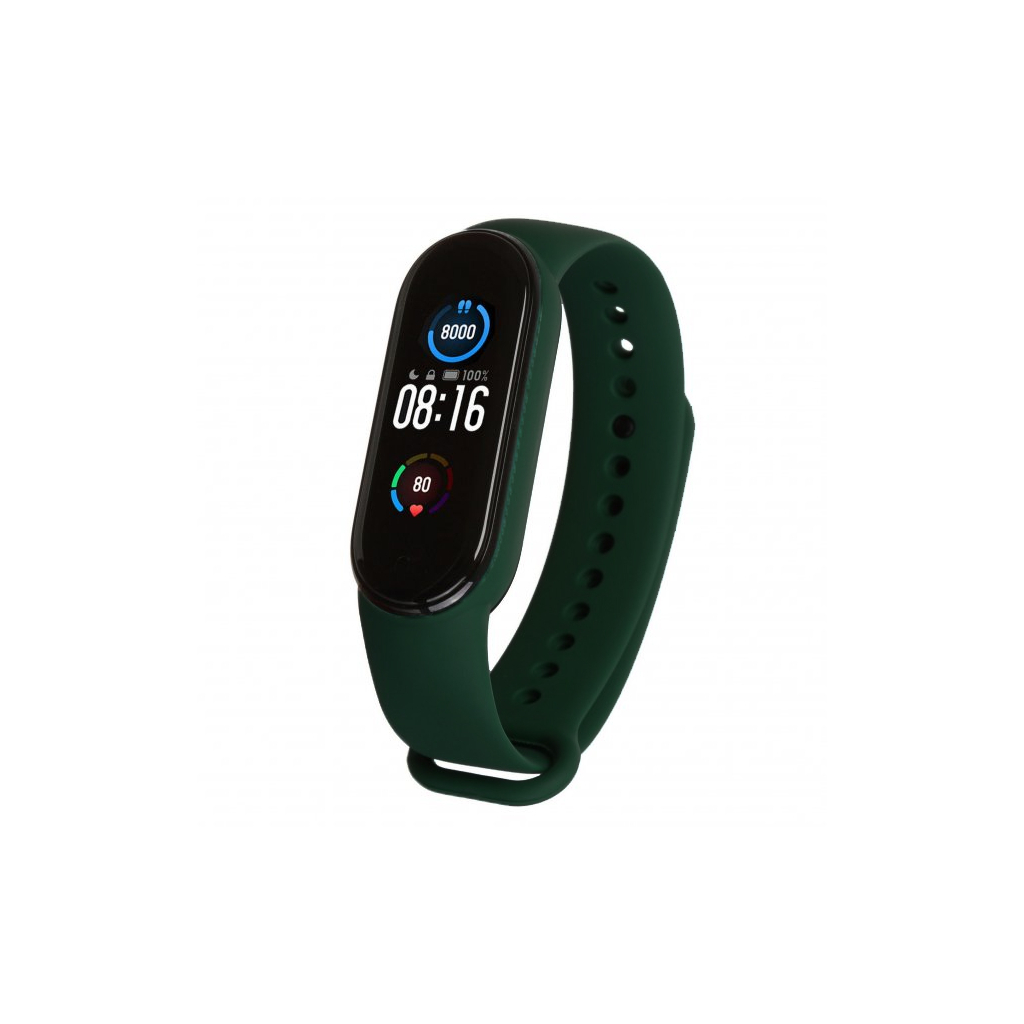 Ремінець до фітнес браслета Armorstandart для Xiaomi Mi Band 7/6/5 Dark Green (ARM60988) - зображення 1