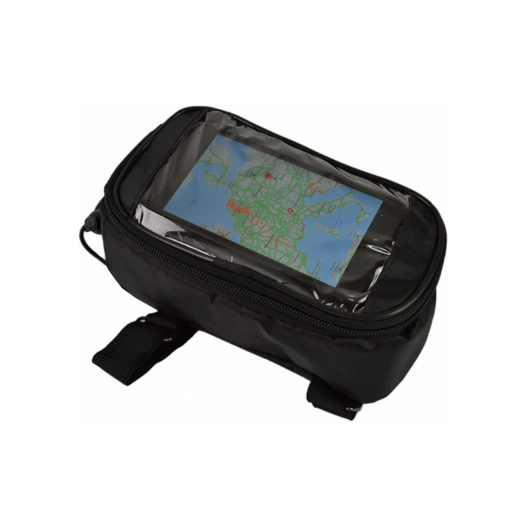 Велосумка нарамна Poputchik під смартфон 20х12х10 см Black (MFV63306-001) - зображення 1