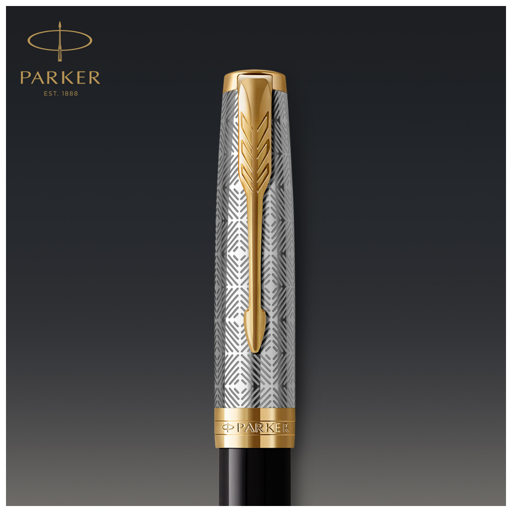 Ручка пір'яна Parker SONNET 17 Metal & Black Lacquer GT FP18 F (68 111) - изображение 8