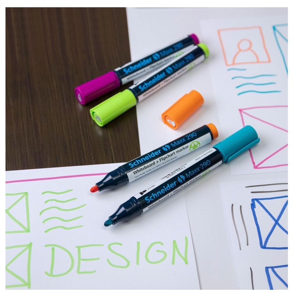 Набір маркерів Schneider 6 маркерів для дошок та фліпчартів MAXX 290 в блістері (S129096) - зображення 5