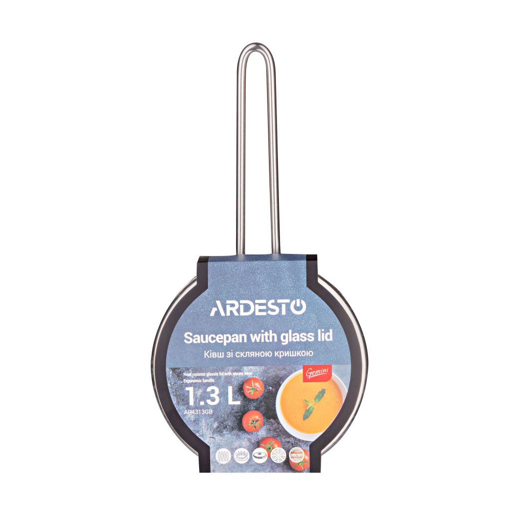 Ківш Ardesto Gemini Liguria, 1.3л, нержавіюча сталь (AR4313GB) - зображення 3