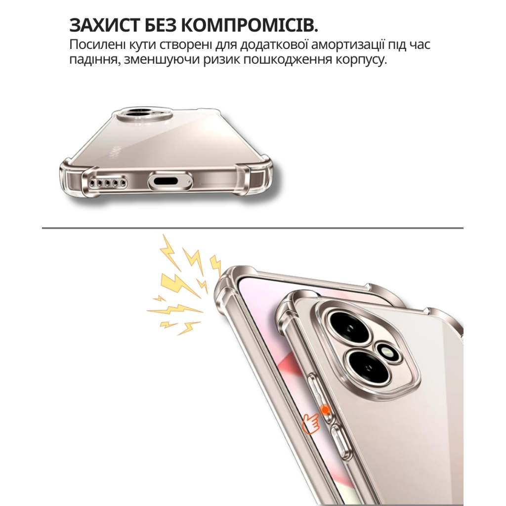 Чохол до мобільного телефона BeCover Anti-Shock Honor 400 Clear (714710) - зображення 3