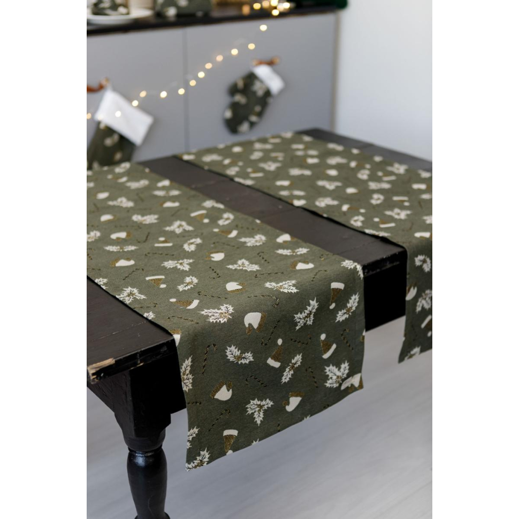 Доріжка на стіл Прованс Шапочки на зеленому 40х180 см (036826) - зображення 7
