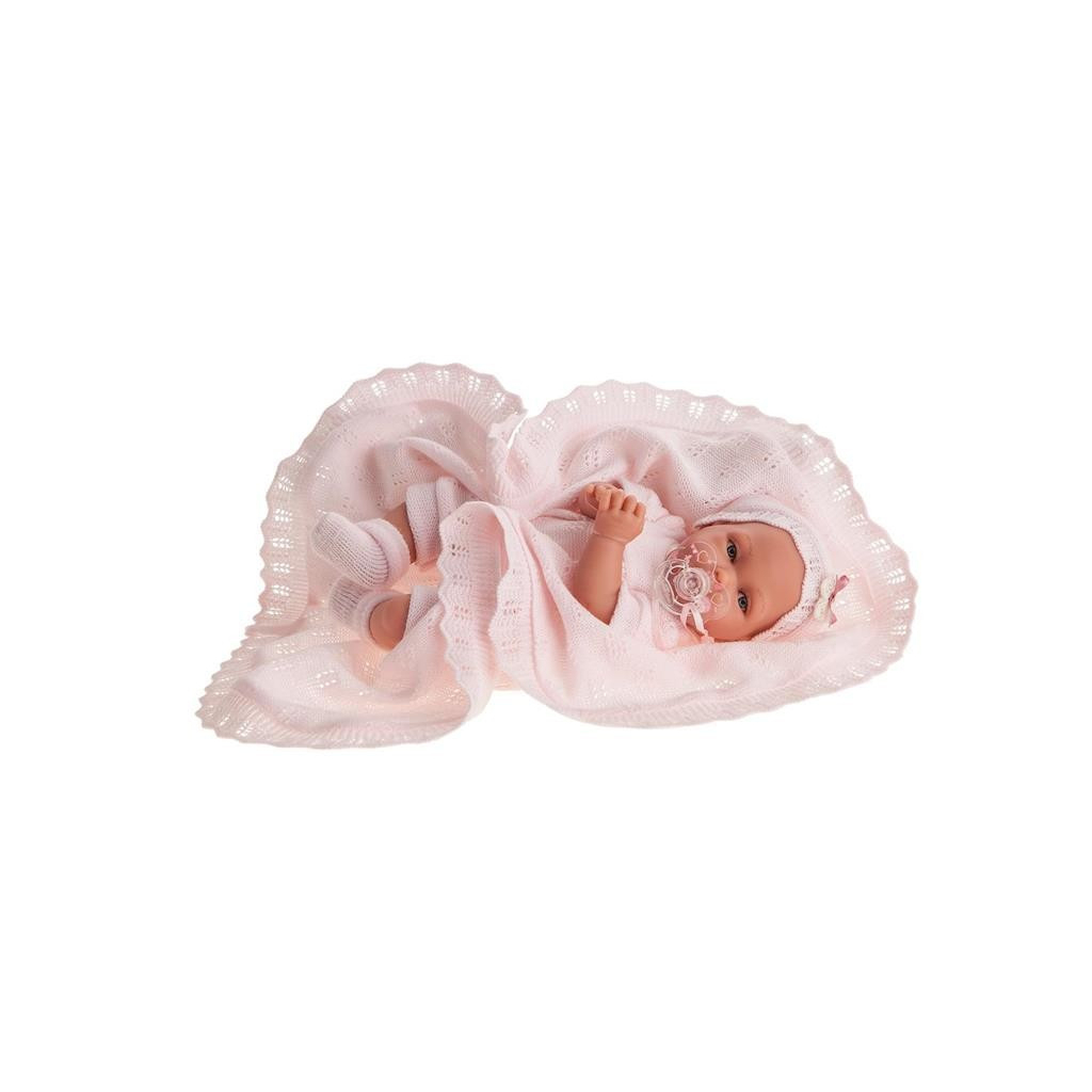 Пупс Antonio Juan Пеке з м'яким тілом 29 см в блідо рожевом (1790) - зображення 1