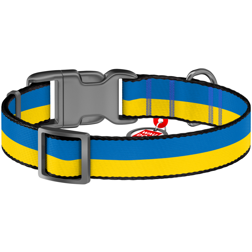 Нашийник для тварин WAUDOG Nylon з QR паспортом Colors of freedom пластиковий фастекс S (4501-4020) - зображення 2