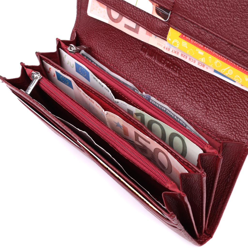 Гаманець ST Leather З натуральної шкіри Бордовий (22522) - зображення 6