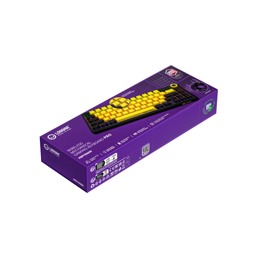 Клавіатура Lorgar KBP70MW Pro RGB Wireless/Bluetooth/USB UA Black/yellow (LRG-KBP70MW-YL-US) - зображення 11