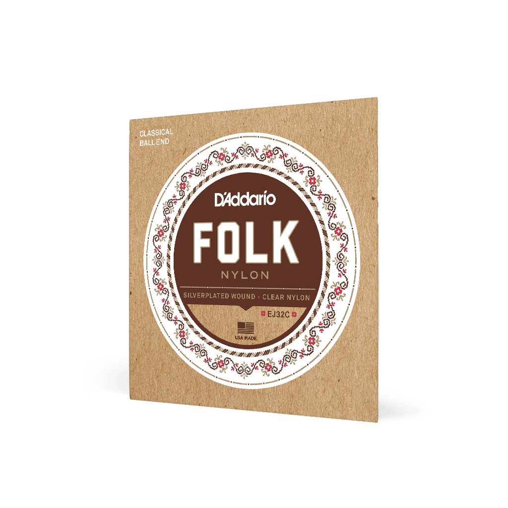 Струни для гітари D'Addario Folk Nylon Ball End Silver Wound / Clear Treble (EJ32C) - зображення 2