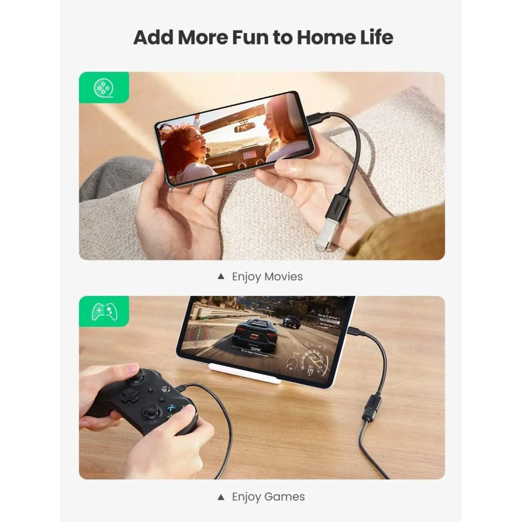 Перехідник OTG USB 3.0 AF to USB-C US154 black Ugreen (30701) - зображення 5