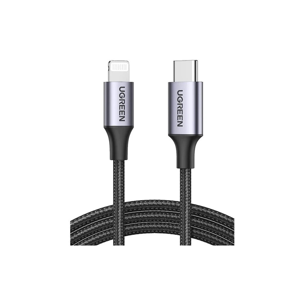 Дата кабель USB-C to Lightning 1.0m US304 MFI Black Ugreen (US304/60759) - зображення 1