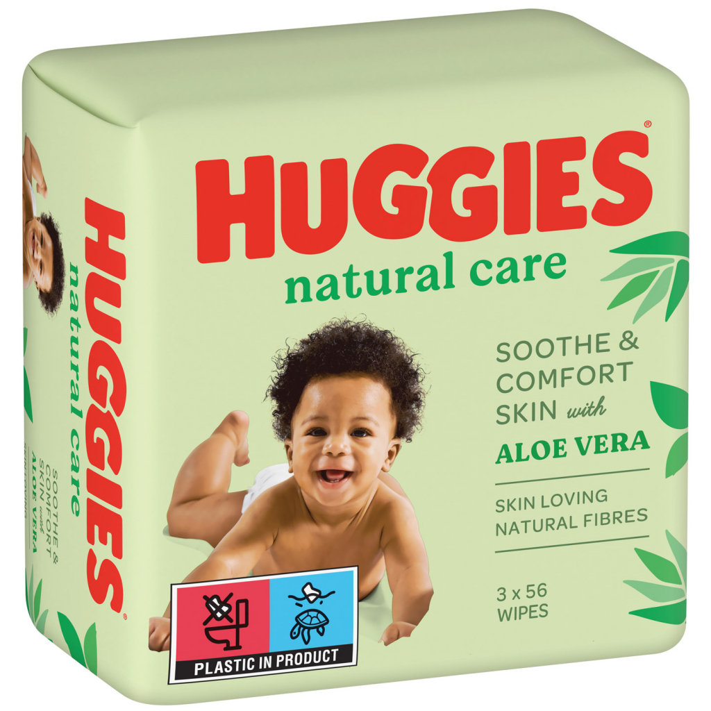 Дитячі вологі серветки Huggies Natural Care 56 х 3 шт (5029053550176) - зображення 2