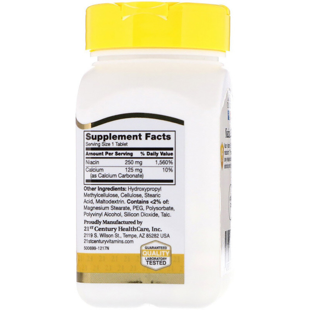 Вітамін 21st Century Ніацин, 250 мг,  110 пігулок (CEN-22849) - зображення 2