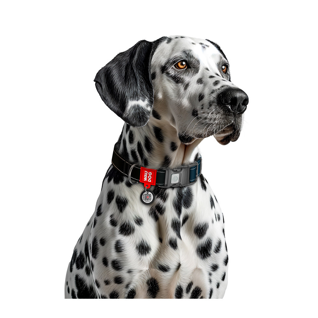 Нашийник для тварин WAUDOG Nylon Mono з QR паспортом, пластиковий фастекс L чорний (52151) - зображення 4