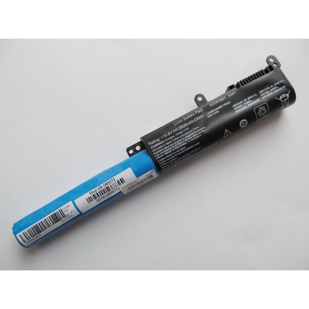 Акумулятор до ноутбука Asus X541 A31N1601, 2600mAh, 3cell, 10.8V, Li-ion AlSoft (A47426) - изображение 2
