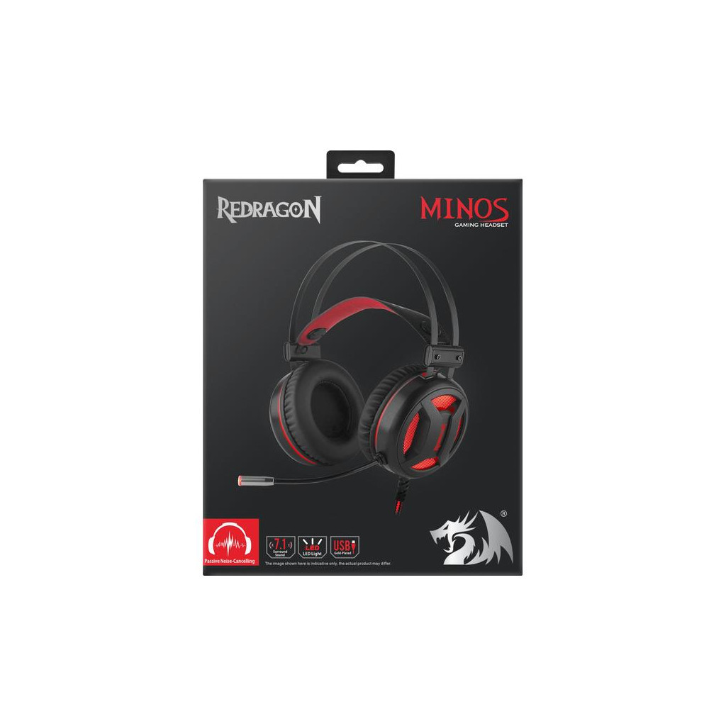 Навушники Redragon Minos Surround 7.1 Black-Red (78368) - зображення 12