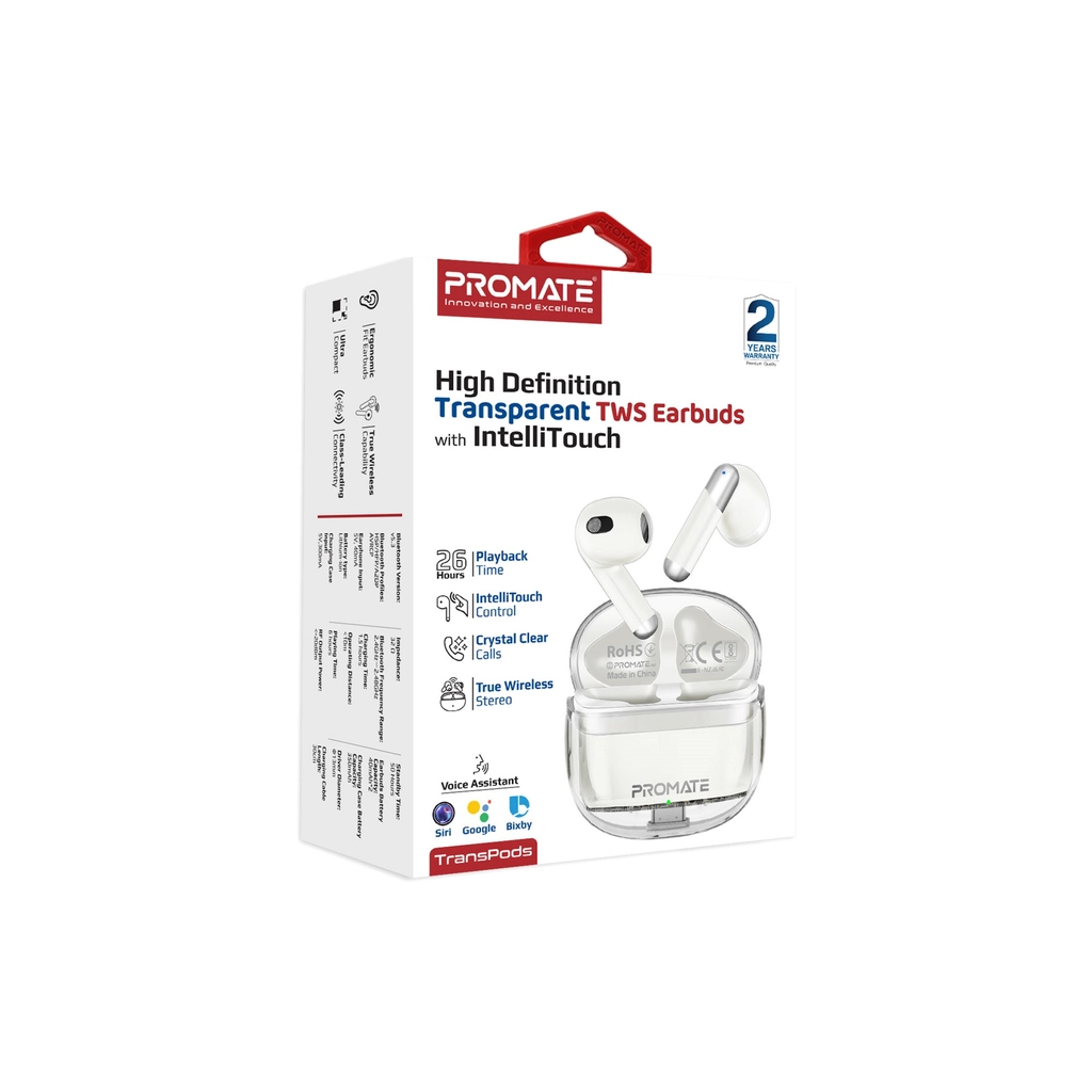 Навушники Promate TransPods White (transpods.white) - зображення 2