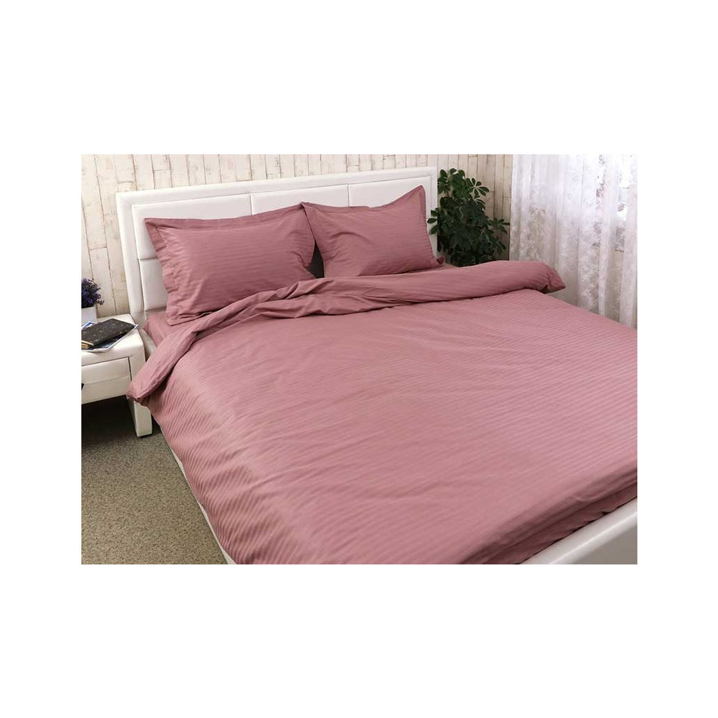 Постільна білизна Руно Сатин-страйп полуторна (1.50ДУ_Пудра) - зображення 5