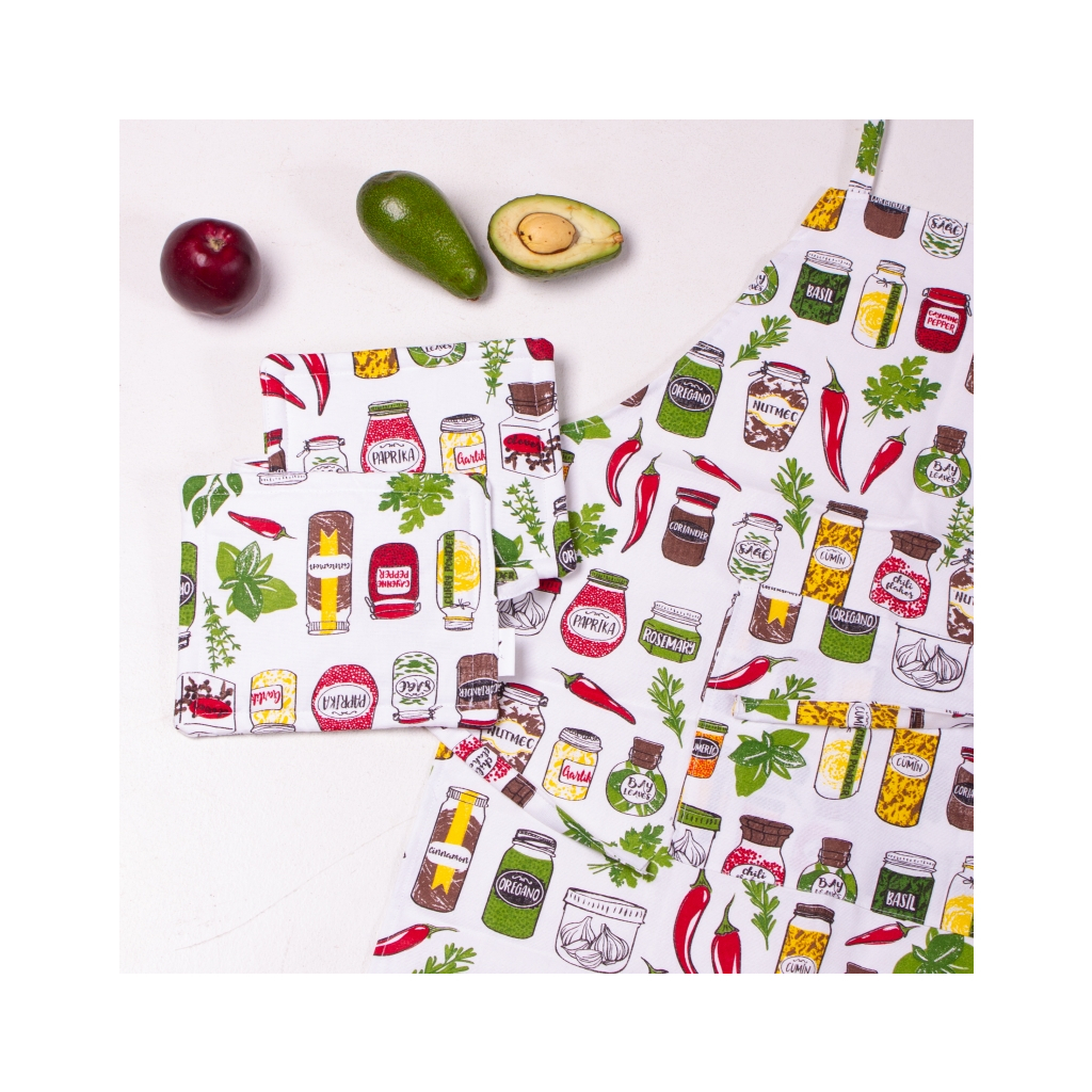 Фартух MirSon Набір №212 - Spices дві прихватки + дві рукавички-прихватки + фартух (2200006754244) - изображение 4