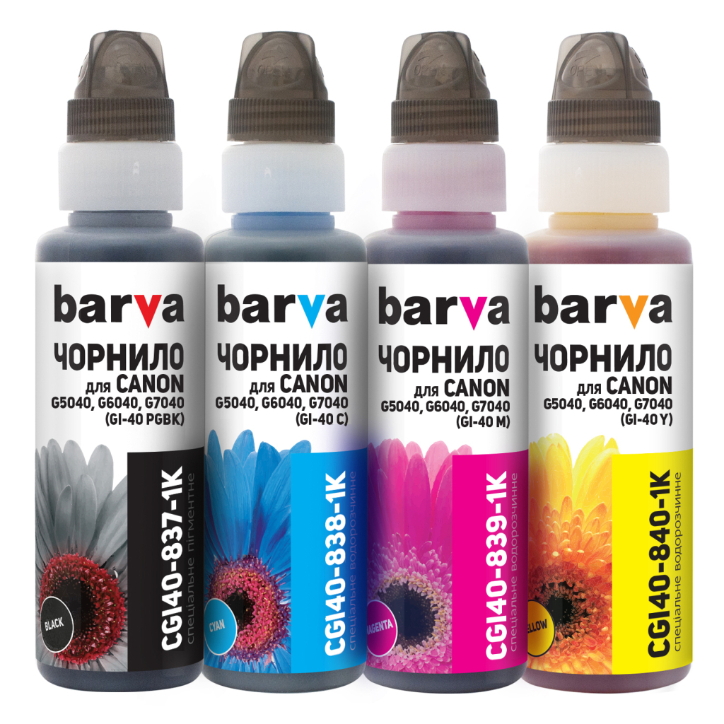 Чорнило Barva Canon GI-40 4x100 мл, OneKey, 1K (CGI40-1K-MP) - зображення 1