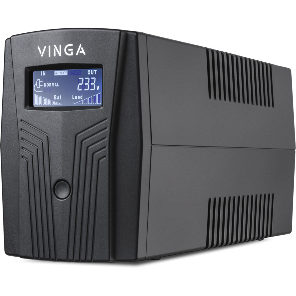 Пристрій безперебійного живлення Vinga LCD 600VA plastic case with USB (VPC-600PU) - зображення 1