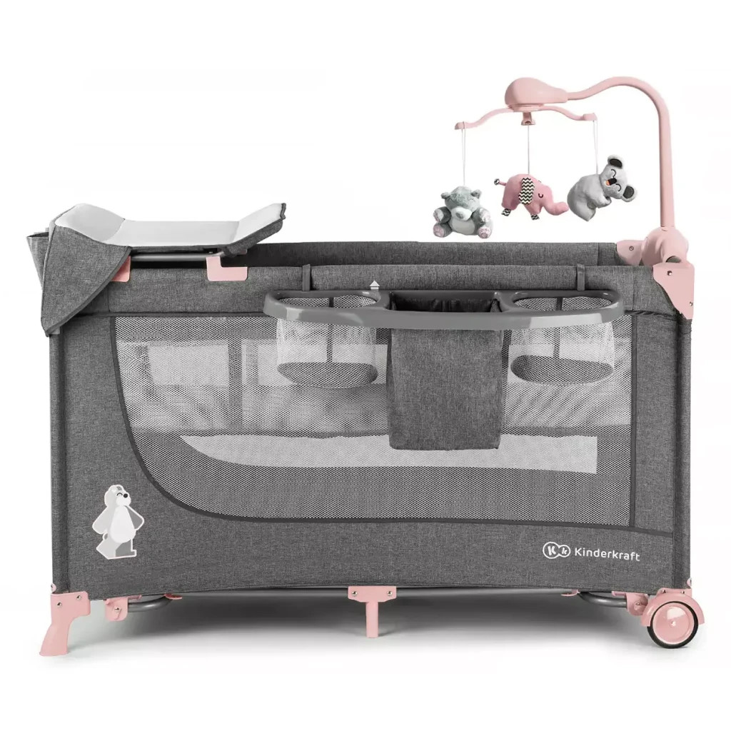 Ліжечко Kinderkraft манеж з пеленатором Joy Pink (5902533911264) - зображення 2