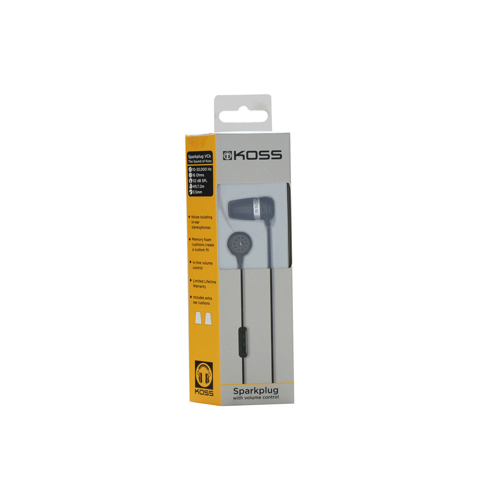 Навушники Koss Spark Plug VCb Noise Isolating Black (196908.101) - зображення 2