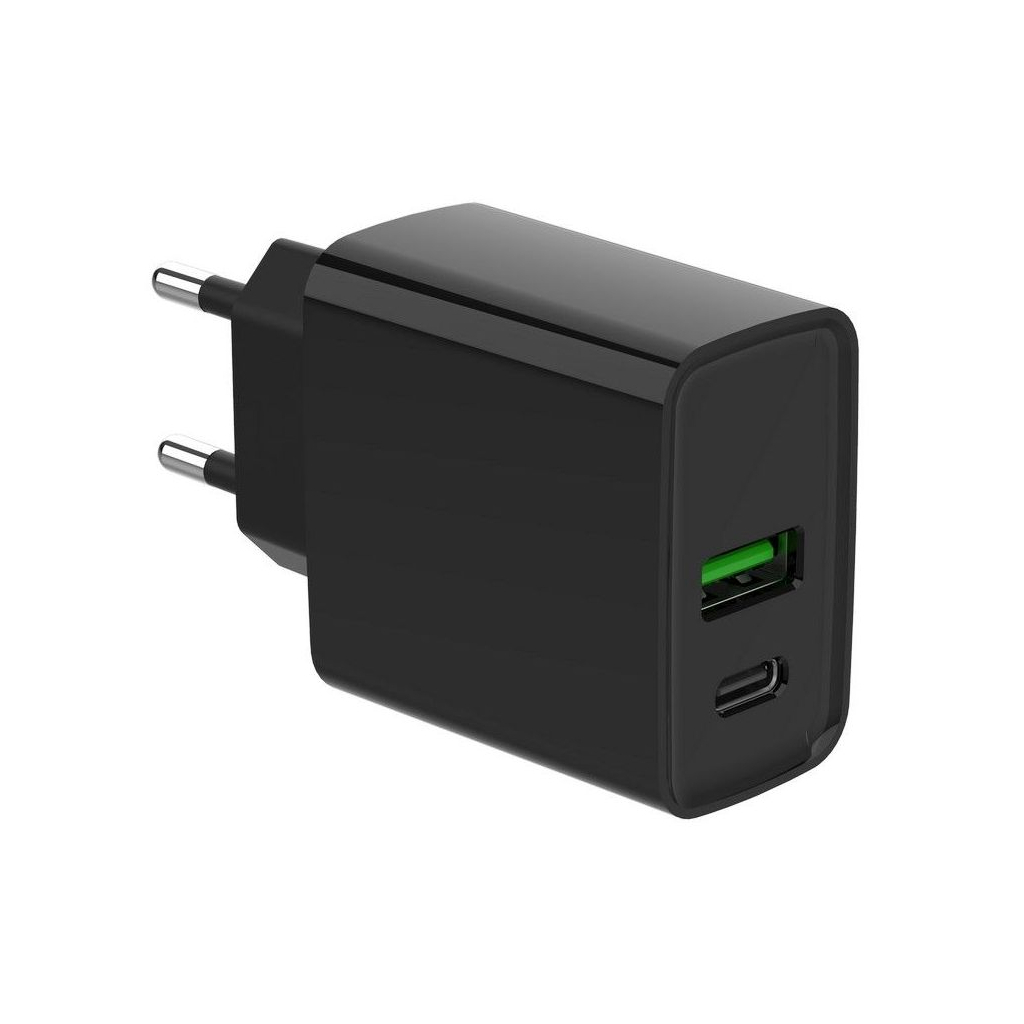 Зарядний пристрій Gembird 1xUSB-A + 1 Type-C (PD20Вт + QC3.0 18Вт) black (TA-UC-PDQC20-01-BK) - зображення 5