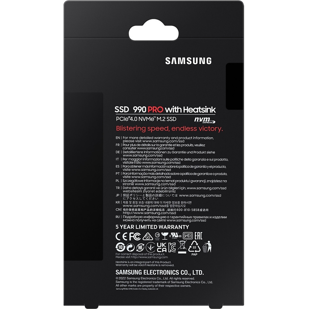 Накопичувач SSD M.2 2280 1TB 990 PRO with Heatsink Samsung (MZ-V9P1T0CW) - изображение 11