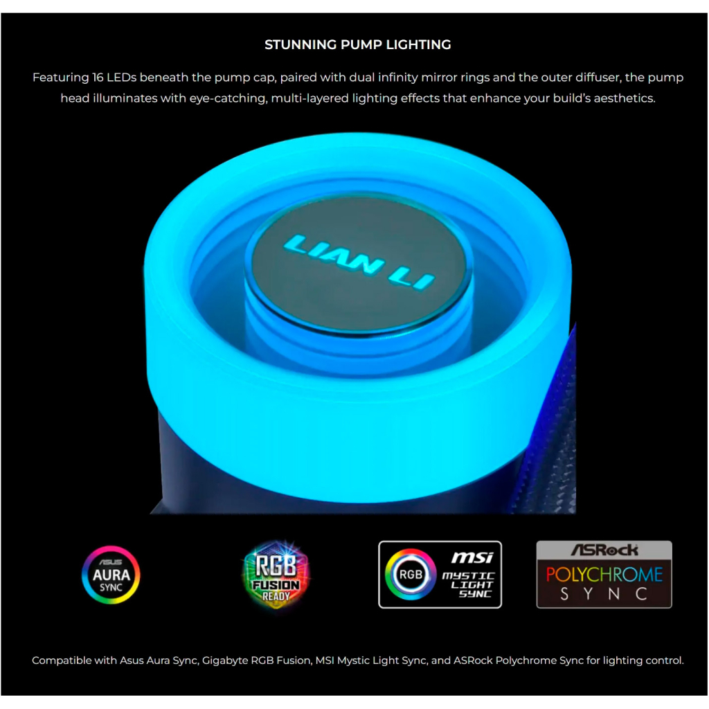 Система рідинного охолодження Lian Li GA II Lite 360P, Black (G89.GA2L36PB.00) - изображение 7