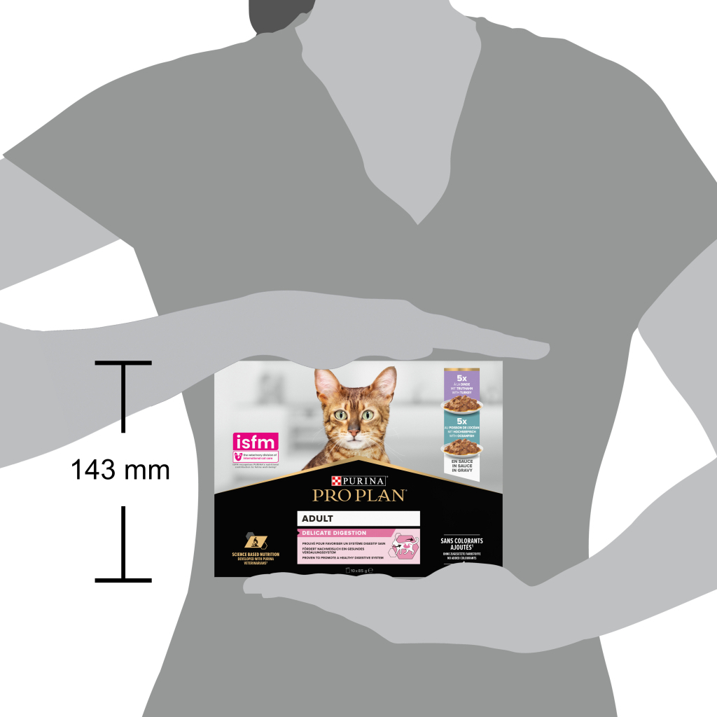 Вологий корм для кішок Purina Pro Plan Delicate Digestion Мультипак індичка та океанічна риба 10 х 85 г (8445290855817) - зображення 12
