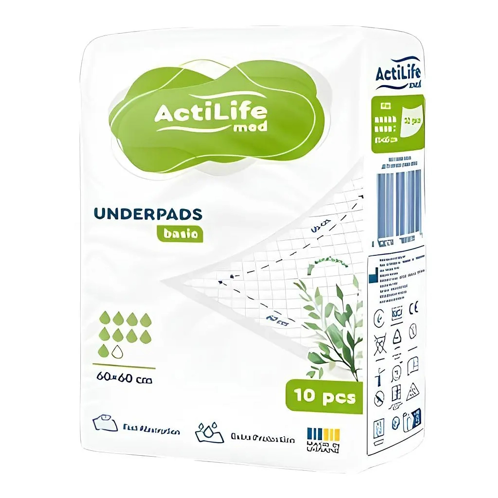 Пелюшки для малюків ActiLife Med Basic 60 х 60, 10 шт (4820174981419) - зображення 2