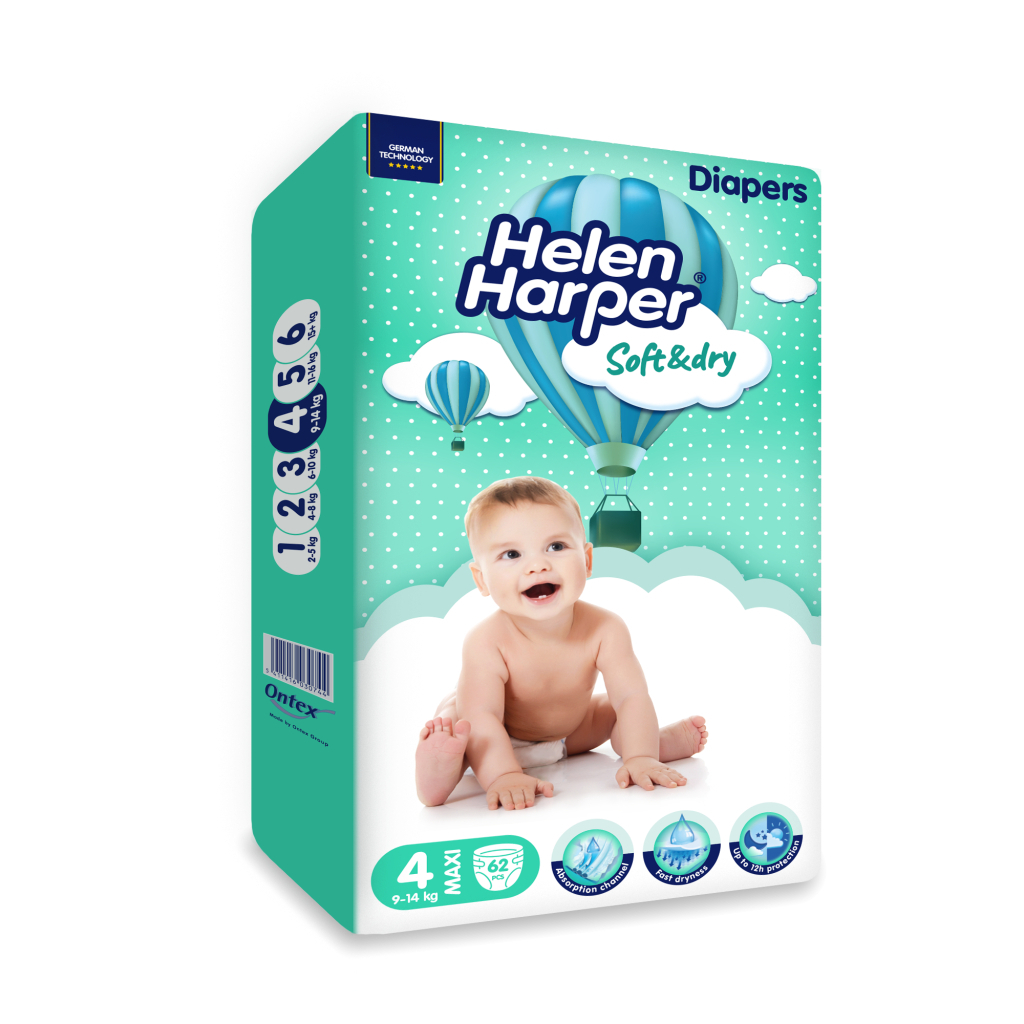 Підгузки Helen Harper Soft&Dry New Maxi Розмір 4 (9-14 кг) 62 шт (2316776) - зображення 6