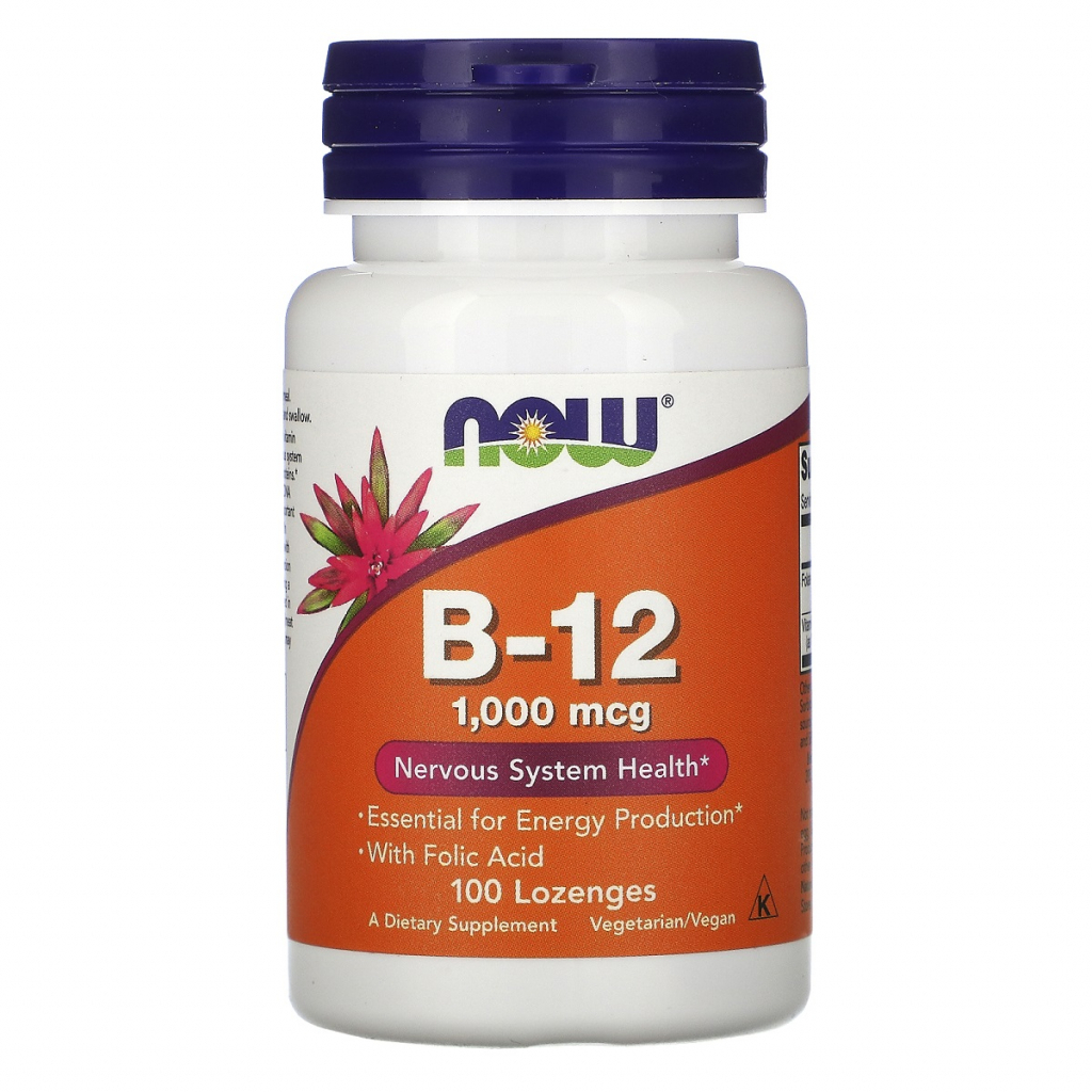 Вітамін Now Foods Вітамін B-12, Vitamin B-12, 1000 мкг, 100 льодяників (NOW-00466) - зображення 1
