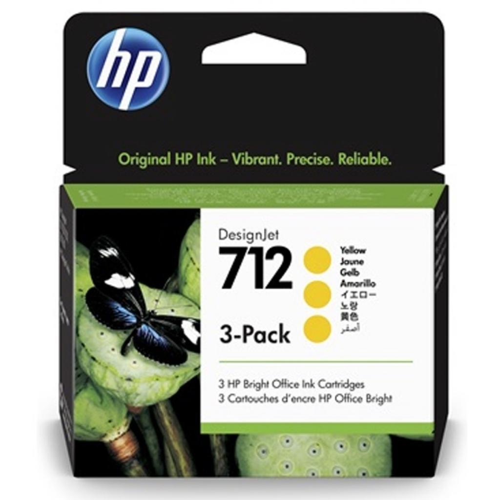 Картридж HP DJ No.712 DesignJet Т230/Т630 3-Pack 29-ml Yellow (3ED79A) - зображення 1