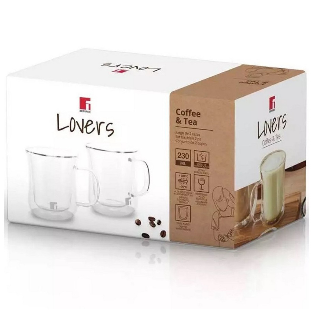 Набір чашок Bergner Coffee & Tea lovers 230 мл 2 шт (BG-20115-MM) - зображення 3