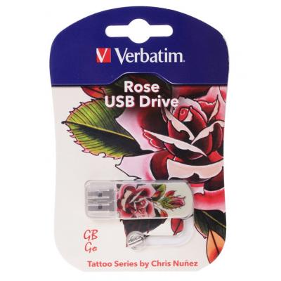 USB флеш накопичувач Verbatim 32GB STORE'N'GO MINI TATTOO ROSE USB 2.0 (49896) - зображення 2