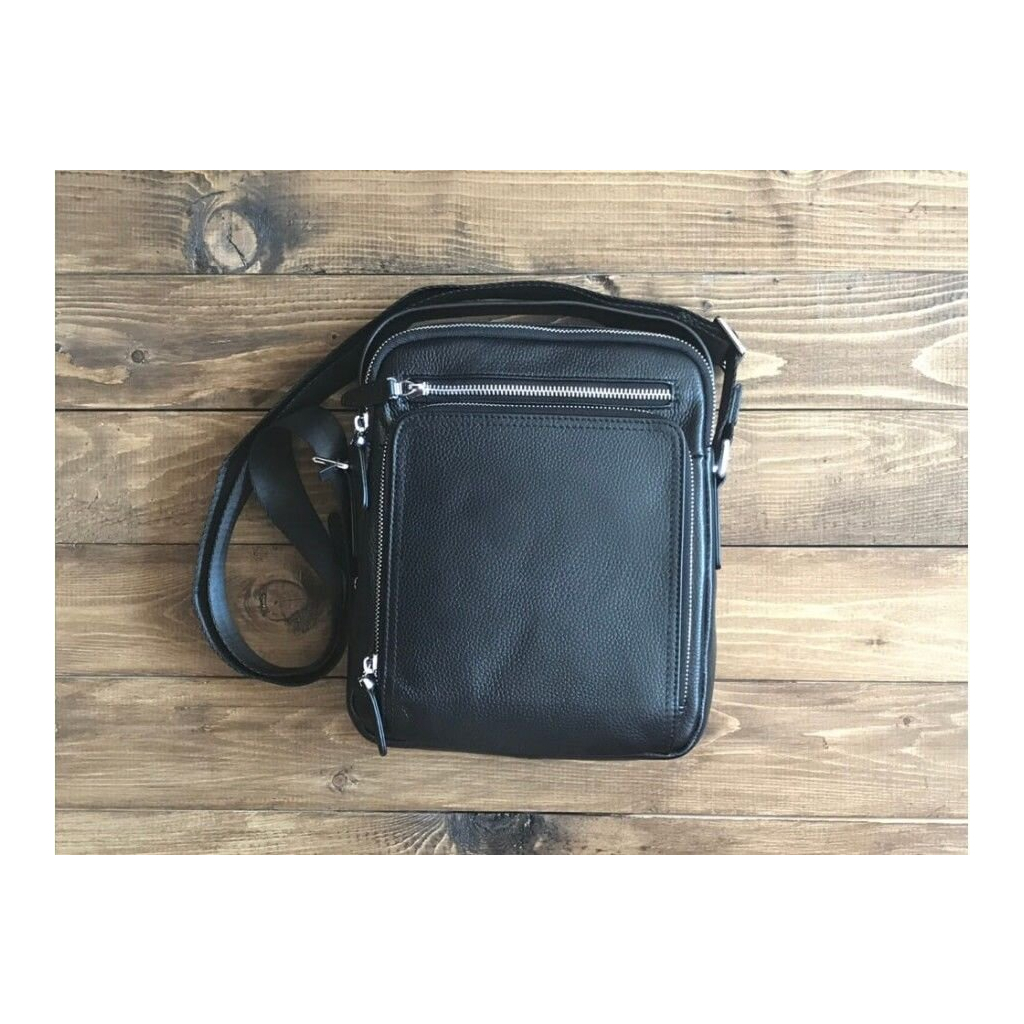 Сумка Vintage Месенджер шкіряна Чорна (14578) - зображення 9