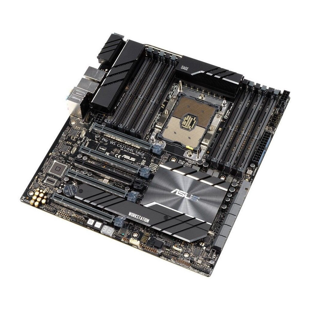 Серверна материнська плата ASUS Pro WS C621-64L SAGE s3647 C621 12xDDR4, 2 x Intel® I210AT E (PRO_WS_C621-64L_SAGE) - зображення 3