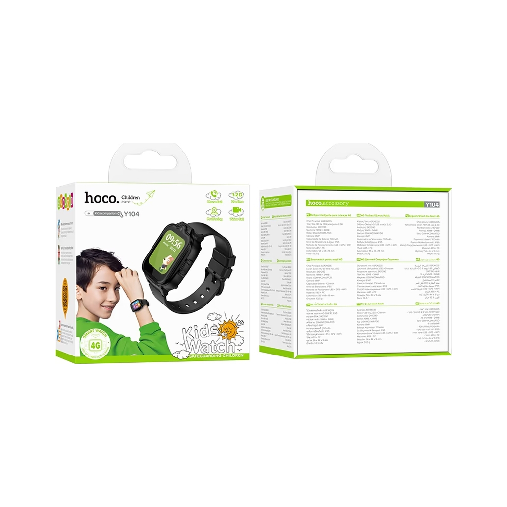 Смарт-годинник HOCO Y104 4G children phone-watch Black (6942007646352) - зображення 3