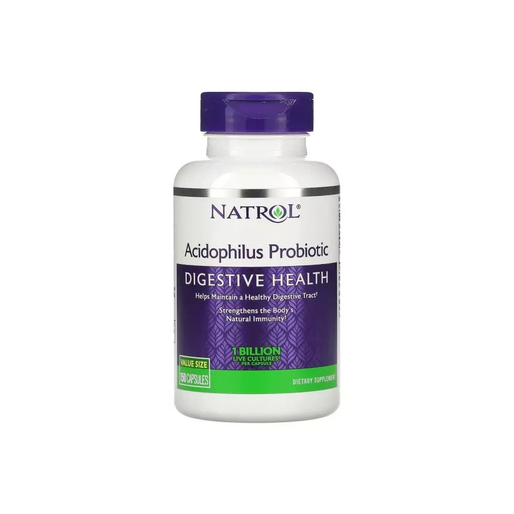 Пробіотики Natrol Пробиотик ацидофилус, 1 миллиард, Acidophilus Probiotic, 150 капсу (NTL-16108) - зображення 1