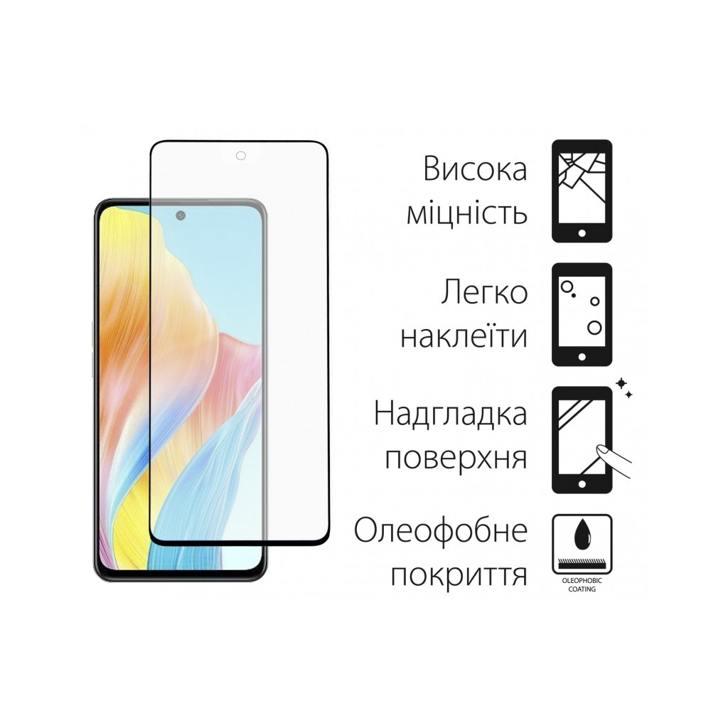 Скло захисне Dengos Full Glue Oppo A98 5G (black) (TGFG-293) - зображення 2