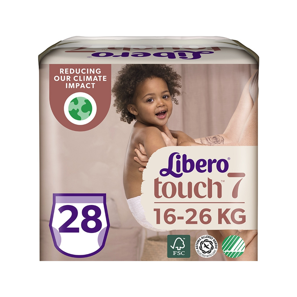 Підгузки Libero Touch 7 16-26 кг 28 шт (7322541092386) - зображення 1