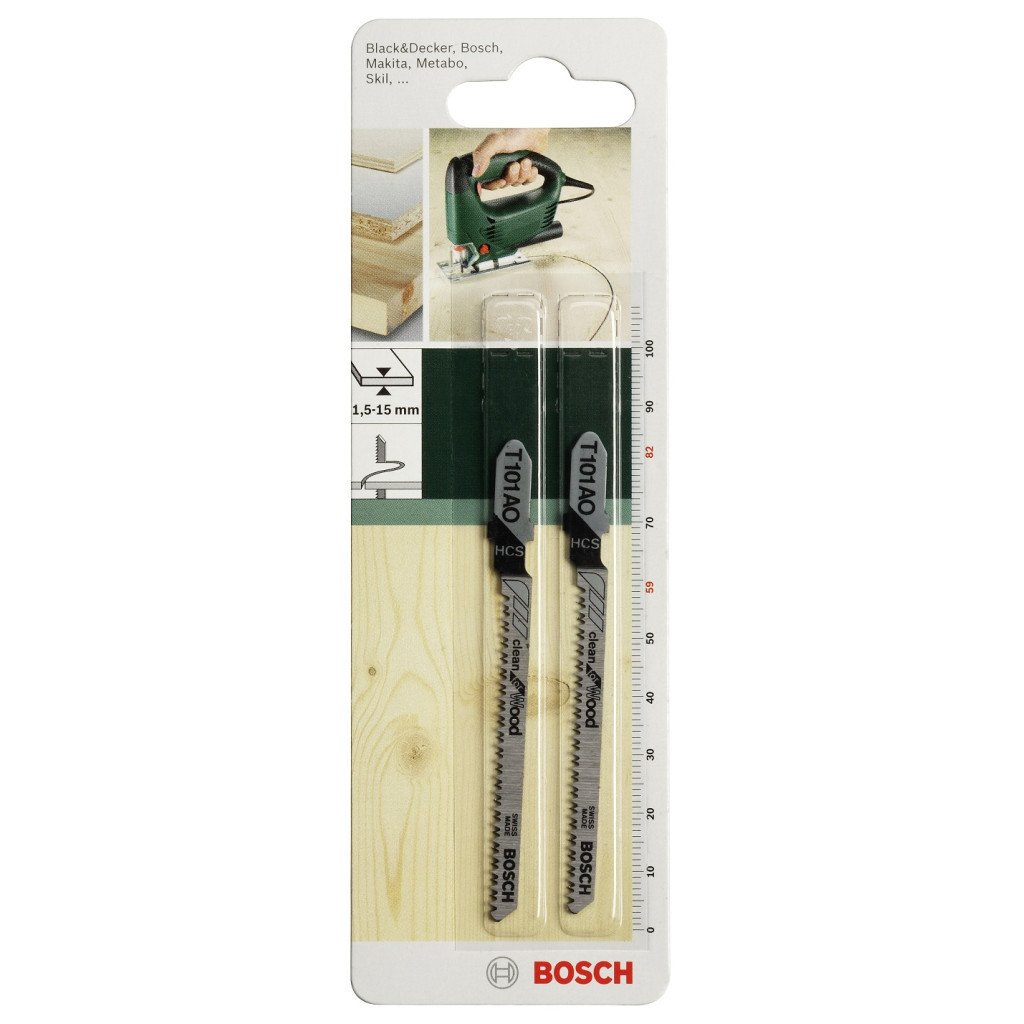 Полотно Bosch по дереву, T 101 AO, 1.4х82мм, 2шт (2.609.256.723) - зображення 1