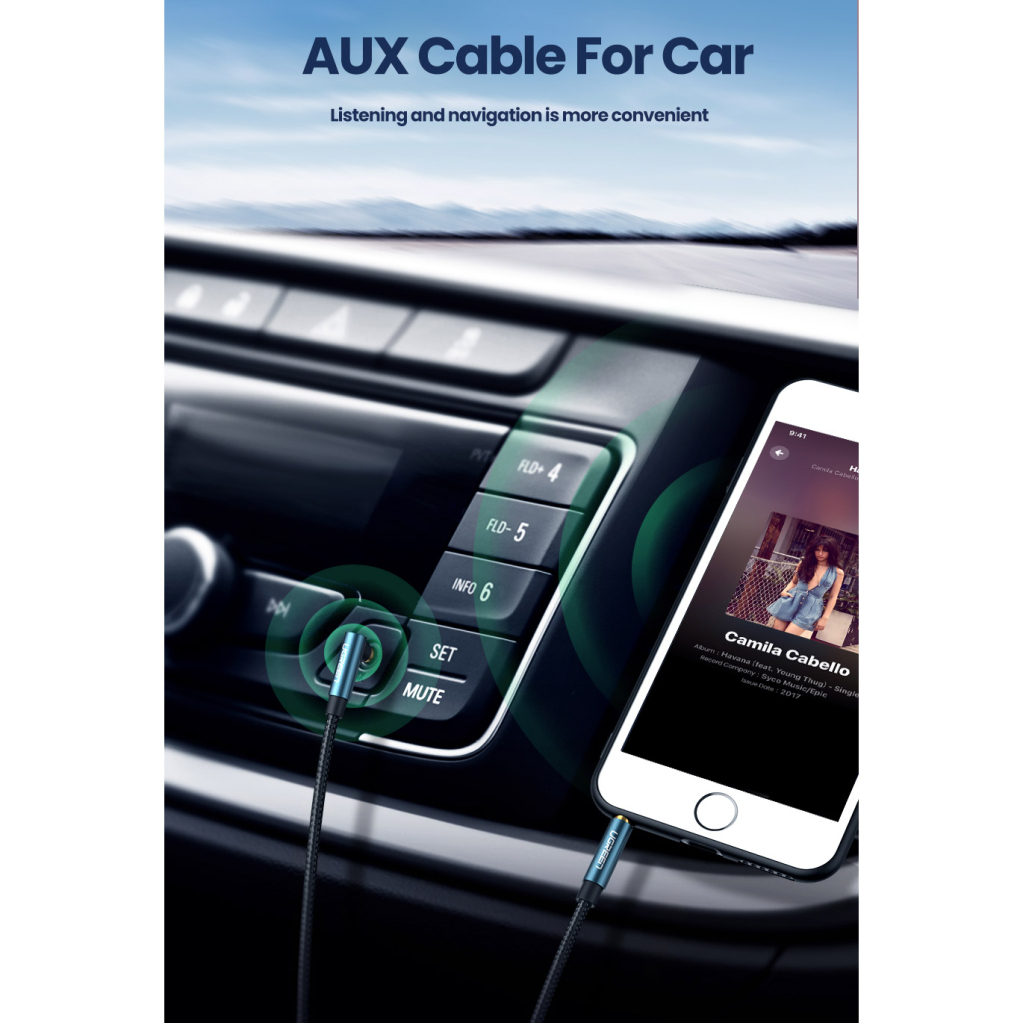 Кабель мультимедійний 3.5mm M to 3.5mm M 1.0m 90° corner AV112 blue Ugreen (60179) - picture 4