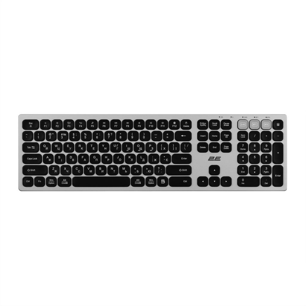 Клавіатура 2E KS270 109key Wireless UA Grey/Black (2E-KS270WBGR_UA) - зображення 1