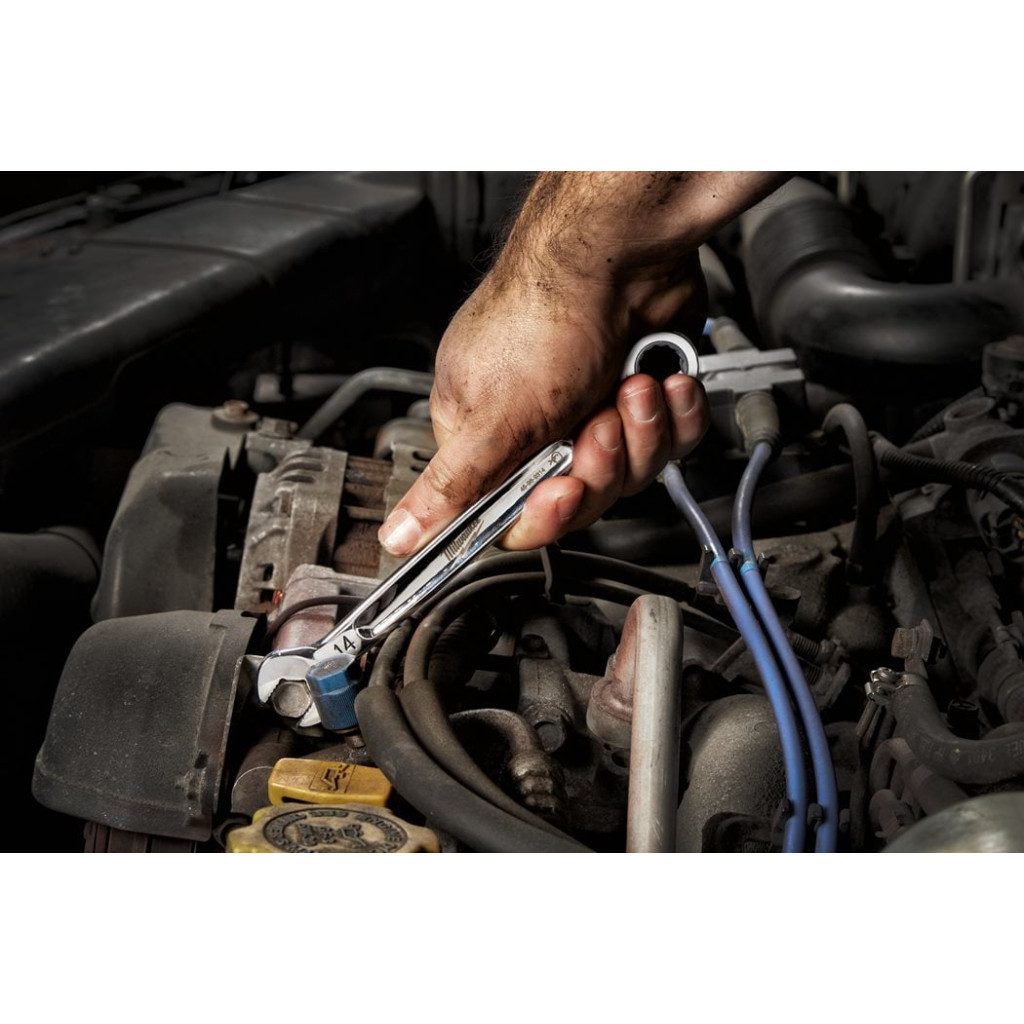 Ключ Milwaukee MAX BITE рожково-накидний з тріскачкою, 15шт, 8-22мм (4932464994) - зображення 9