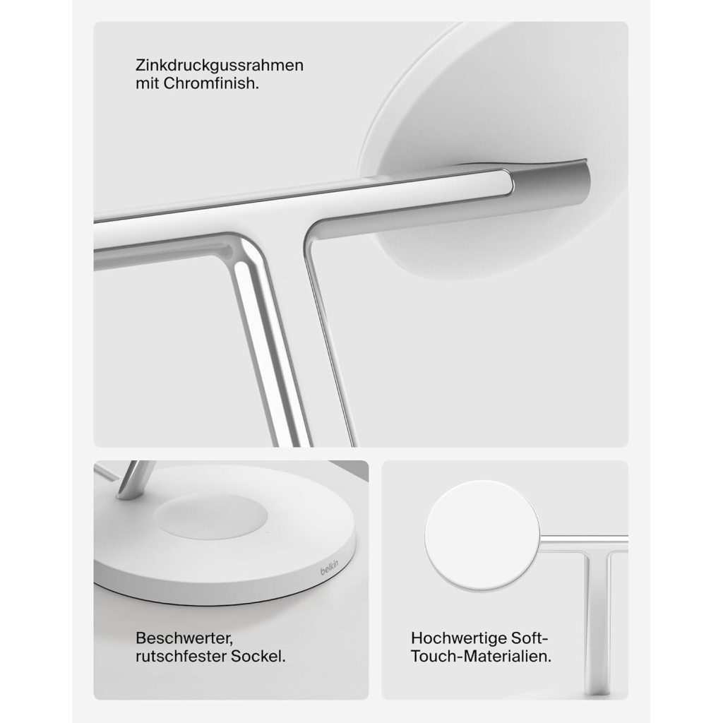 Зарядний пристрій Belkin 3in1 Magnetic Pad Qi2 15W White (WIZ032KQWH) - зображення 6