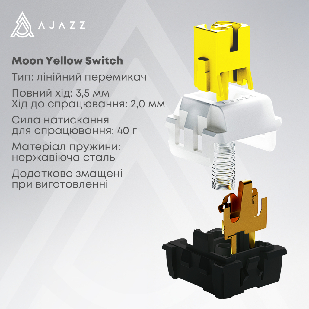 Клавіатура Ajazz AK650 Moon Yellow Switch USB UA Black/Grey/Yellow (AK650-MY-GWY) - изображение 8