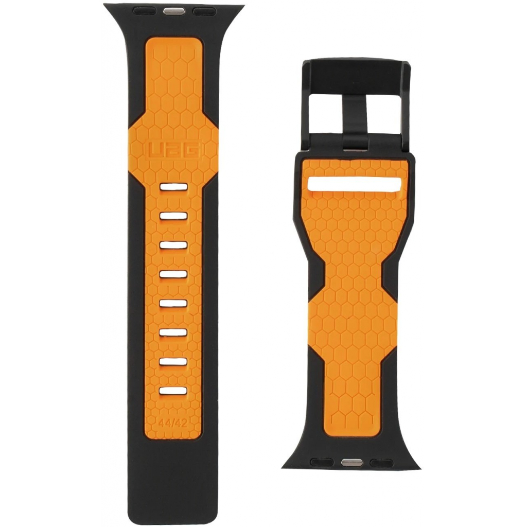 Ремінець до смарт-годинника UAG для Apple Watch 44/42 Civilian, Black/Orange (19148D114097) - зображення 5
