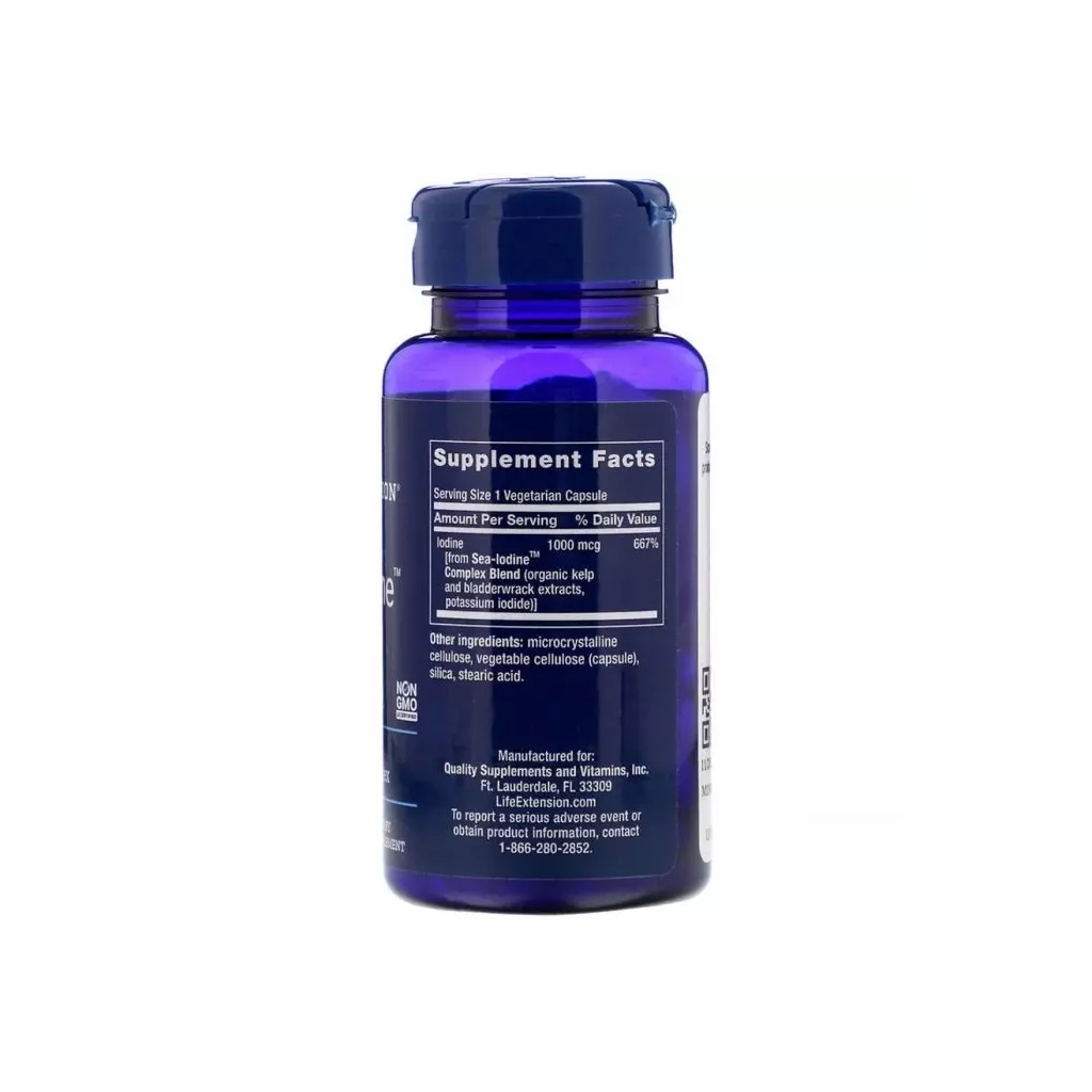Мінерали Life Extension Морський Йод, Sea-Iodine 1000 мкг, 60 вегетаріанських капсул (LEX-17406) - зображення 2